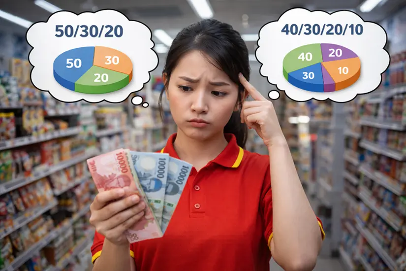 Rumus Mengatur Gaji Metode 50/30/20 vs 40/30/20/10