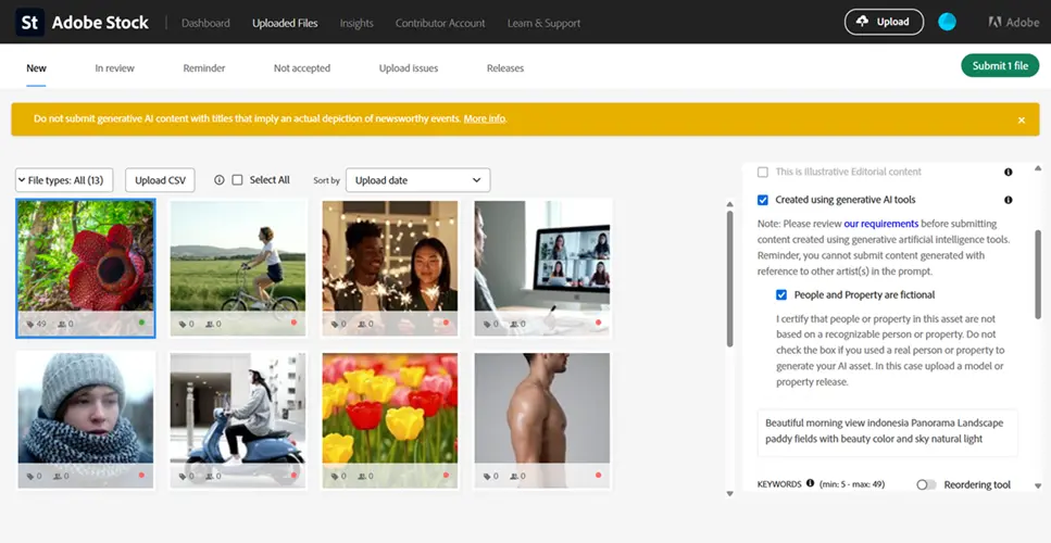 cara jual foto di adobe stock